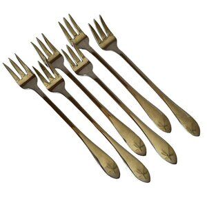 Lot 6 Gorham Silver Stainless 18/8 Meredith Seafood Cocktail Forks Discontinued